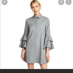 Alice + Olivia Jem grey Button-Front Shirtdress xs new without tag